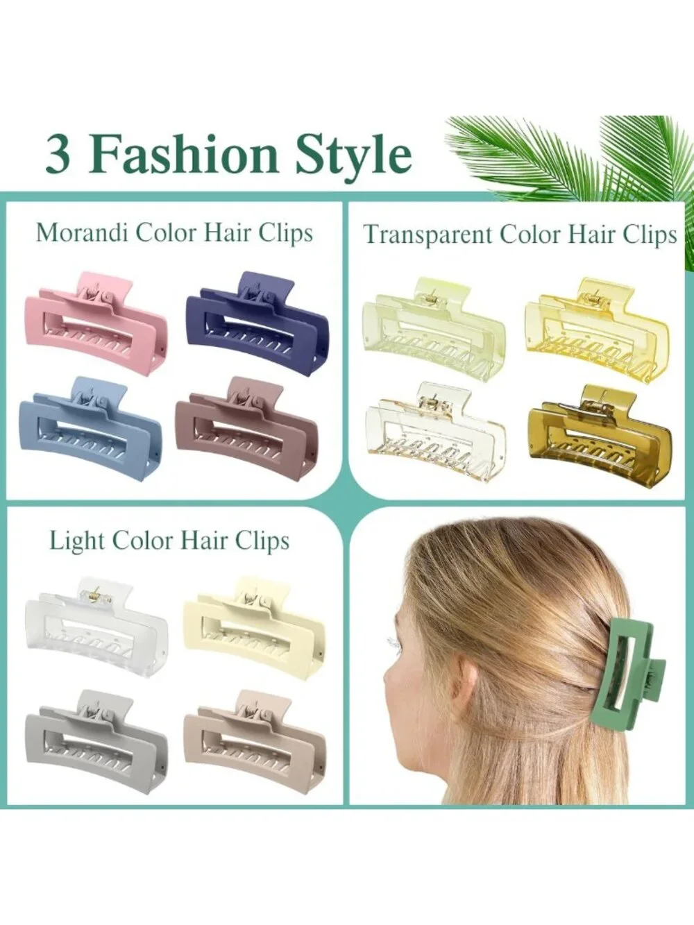 60 Pcs Large Hair Claw Clips - Strong Hold, Nonslip, Matte Finish for Thick Hair